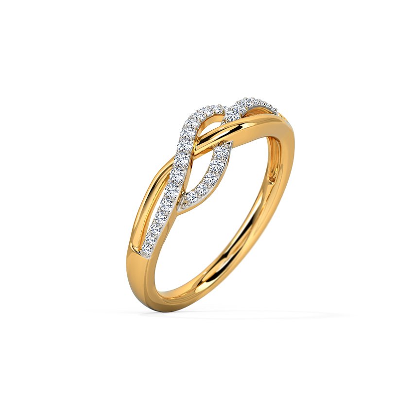Twisted Infinity Diamond Gold Ring