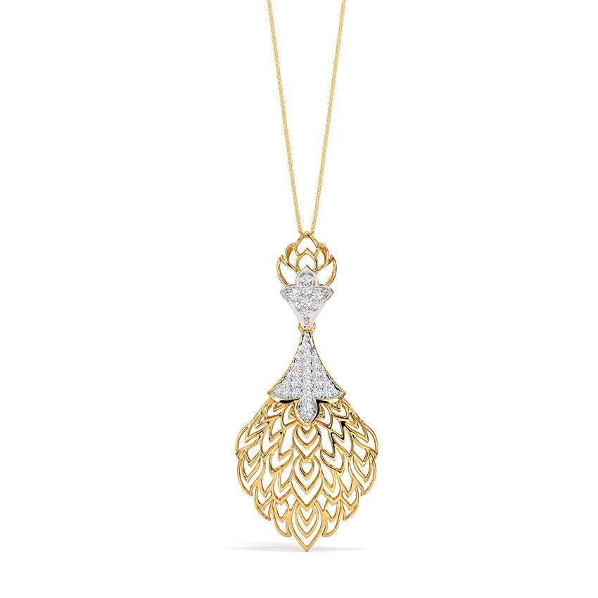 Elegant Gold Plated Designer Pendant Necklace