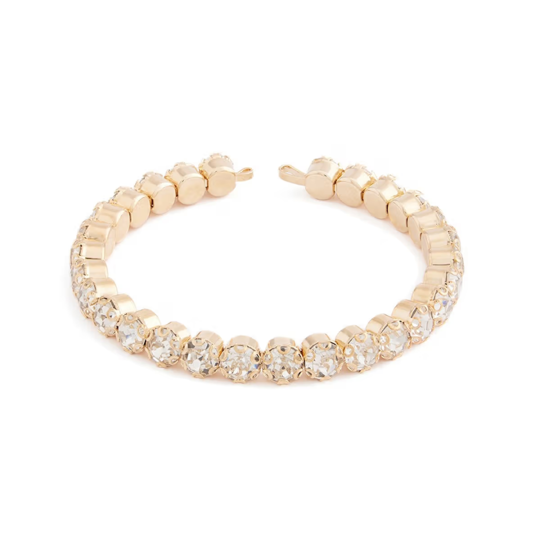 Elegant Gold Plated Round Stone Tennis Bracelet