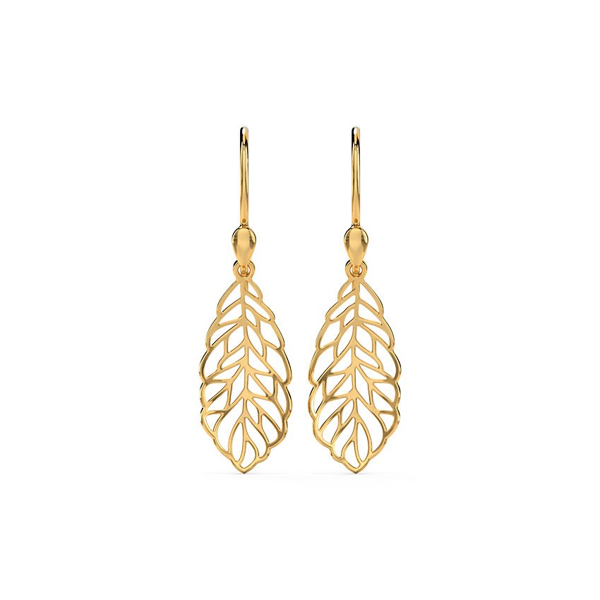 Golden Leaf Design Earrings