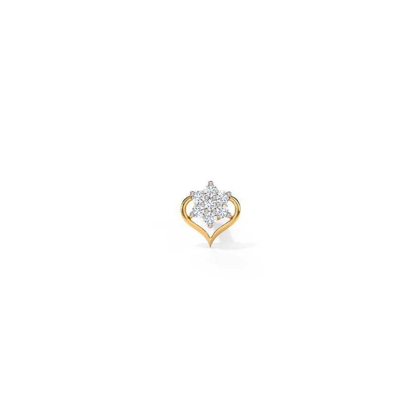 Heart Design Diamond Nose Pin
